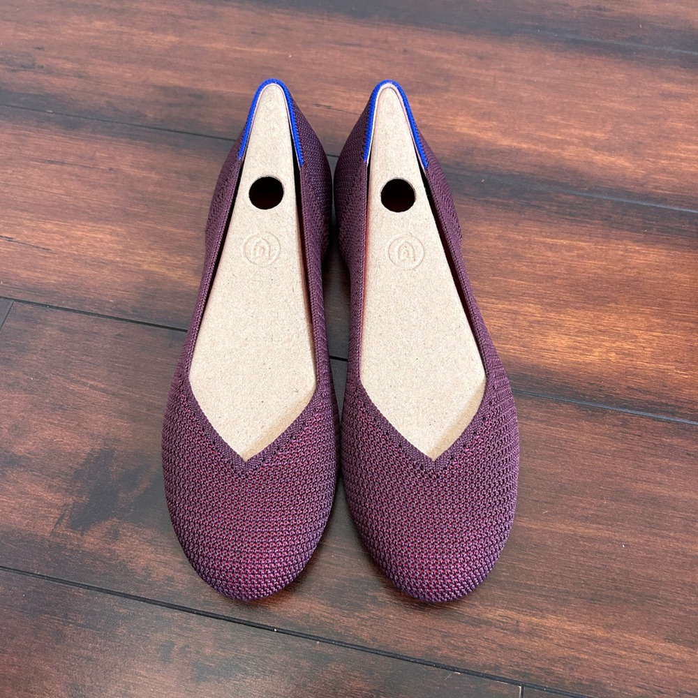 Rothy's The Round Toe Ballet Flats Slip On Knit Purple Women size 7.5 NWOB